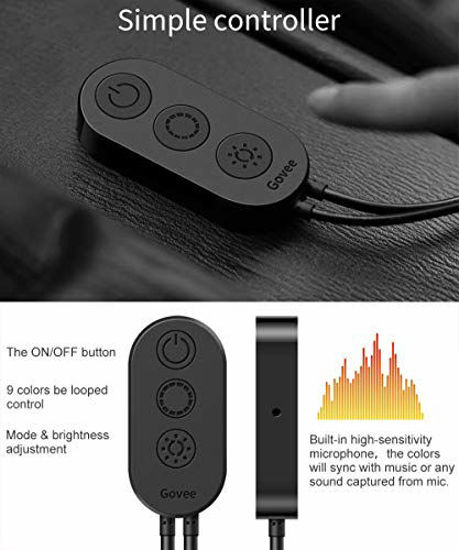 GetUSCart Govee Interior Car Lights LED Car Strip Lights with Two Line Waterproof Design 48 LEDs App Control Car Light Kit DIY Mode and Music Sync Under Dash Car Lighting with Car Charger