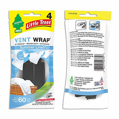 Picture of Little Trees Car Air Freshener | Vent Wrap Provides Long-Lasting Scent, Invisibly Fresh! | Summer Linen, 4 count (Pack of 4)
