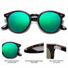 Picture of SOJOS Classic Retro Round Polarized Sunglasses UV400 Mirrored Lens SJ2069 ALL ME with Dark Tortoise Frame/Green Mirrored Lens with Rivets