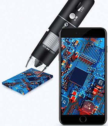 Picture of Wireless Digital Microscope Handheld USB HD Inspection Camera 50x-1000x Magnification with Stand Compatible with iPhone, iPad, Samsung Galaxy, Android, Mac, Windows Computer