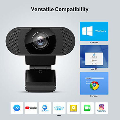 Picture of 2021 Business Webcam with Microphone, wansview 1080P USB 2.0 PC Web Camera for Laptop, Computer, Desktop, Plug and Play, for Live Streaming, Video Chat, Conference, Recording, Online Classes, Game
