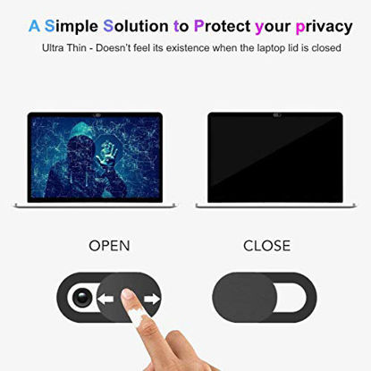 Picture of 6PACK (2 Large+2 Medium+2 Small) 0.027 inch Ultra Thin Webcam Cover Slide Camera Blocker Protect Your Privacy Security for MacBook Air, Laptop, iPad, iMac, PC, iPhone 8/7/6 Plus