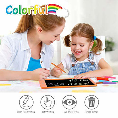 Picture of Orsen LCD Writing Tablet 10 Inch, Colorful Doodle Board Drawing Tablet, Erasable Reusable Writing Pad, Educational Gifts for 3-6 Year Old Girls Boys(Orange)
