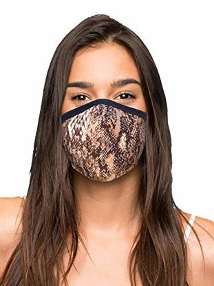 Picture of Designers Union Face Mask w/Over The Head Elastic Bands, Dustproof Facial UV Protective, 3 Layer Washable & Reusable Cotton Face Masks. Made in USA - (Leopard)