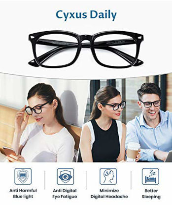 Picture of Cyxus Blue Light Blocking Computer Glasses Square Retro Clear Lens Eyeglasses Frame