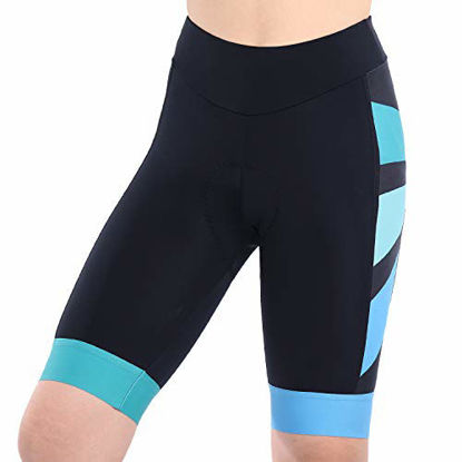 Picture of beroy Bike Shorts with 3D Gel Padded,Womens Gel Cycling Shorts(S,Blue+Green)