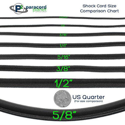 GetUSCart- PARACORD PLANET Elastic Bungee Nylon Shock Cord 2.5mm 1/32,  1/16, 3/16, 5/16, 1/8?, 3/8, 5/8, 1/4, 1/2 inch Crafting Stretch  String 10 25 50 & 100 Foot Lengths Made in USA