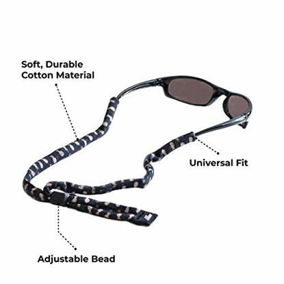 Picture of Ukes Premium Cotton Sunglasses Strap - Durable & Soft Eyewear Retainer - Secure fit for Your Glasses and Eyewear