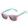 Picture of AZORB Kids Polarized Sunglasses TPEE Rubber Flexible Frame for Boys Girls Age 3-10, 100% UV Protection (Mint Green Frame + Pink Frame)