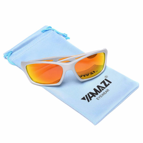 YAMAZI Kids Sunglasses Polarized Fashion Mirrored Sports Unbreakable for Boys Girls Toddler Children