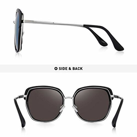 GetUSCart OLIEYE Vintage Oversized Shield Frame Women s Polarized Sunglasses Holiday Sunglasses for Women with Gift Box O6371