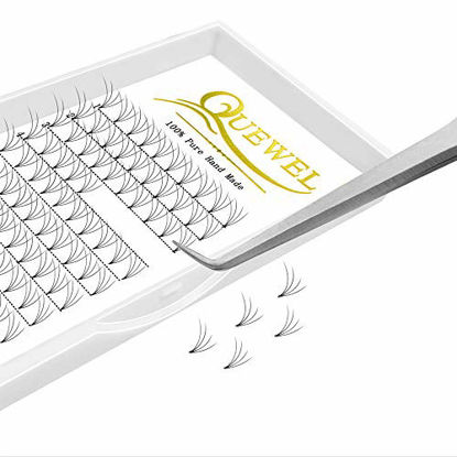 Picture of Volume Lash Extensions 4D Thickness 0.10mm C Curl 14mm Short Stem Premade Fans Soft|Optinal 3D|4D|5D|6D|7D|8D Thickness 0.07/0.10 mm C/D Curl 8-18mm Mix-9-16mm Mix-12-15mm|