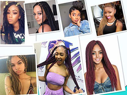 Picture of 22"-8packs/lot Pre-stretched Braiding Hair Ombre Blonde Yaki Texture Hot Water Setting Itch-Free Synthetic Fiber Crochet Braiding Hair Extension (22", T27)