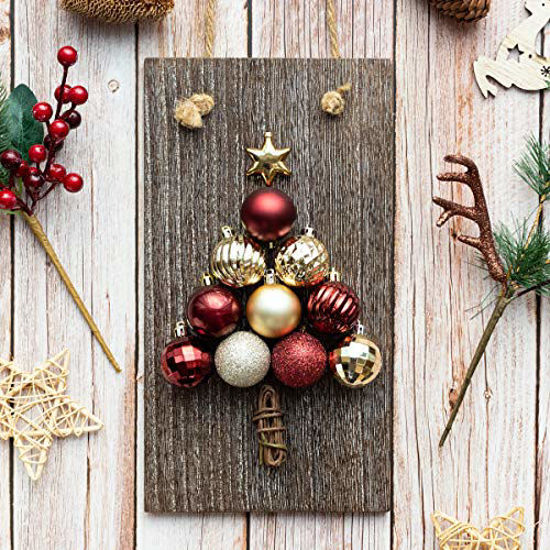 Picture of KI Store 34ct Christmas Ball Ornaments Champagne 1.57-Inch Shatterproof Christmas Decorations Tree Balls Small for Holiday Wedding Party Decoration, Tree Ornaments Hooks Included 40mm