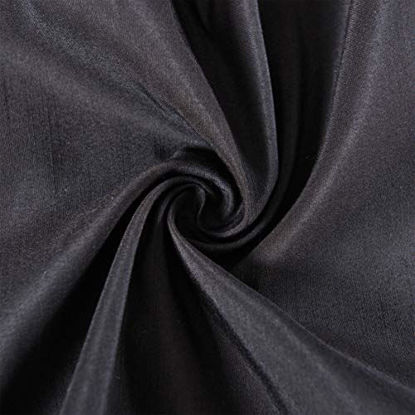 Picture of Biscaynebay Wrap Around Bed Skirts Elastic Dust Ruffles, Easy Fit Wrinkle and Fade Resistant Silky Luxrious Fabric Solid Color, Black for Twin and Twin XL Size Beds 21 Inches Drop