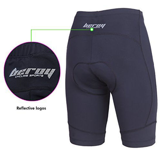 XL, Black beroy Womens Bike Shorts with 3D Gel Padded,Cycling Women's Shorts 