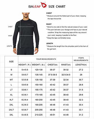 Picture of BALEAF Men's Long Sleeve Running Shirts Athletic Workout T-Shirts Forest Green Size XXXL
