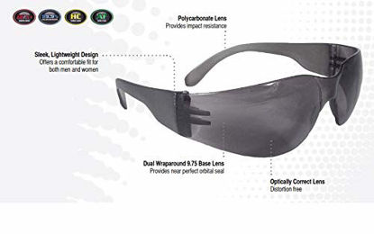 Picture of Radians Smoke Safety Glasses, Anti-Fog, Scratch-Resistant