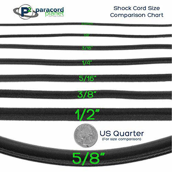 Elastic Bungee Nylon Shock Cord 2.5mm 1/32, 1/16, 3/16, 5/16, 1/8,  3/8, 5/8, 1/4, 1/2 inch PARACORD PLANET Crafting Stretch String 10 25 50  