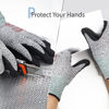 Picture of DEX FIT Level 5 Cut Resistant Gloves Cru553, 3D Comfort Stretch Fit, Power Grip Foam Nitrile, Smart Touch, Durable Thin & Lightweight, Machine Washable, Grey X-Small 1 Pair