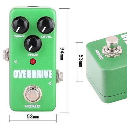 Picture of Guitar Mini Effects Pedal Over Drive - Warm and Natural Tube Overdrive Effect Sound Processor Portable Accessory for Guitar and Bass, Exclude Power Adapter - FOD3