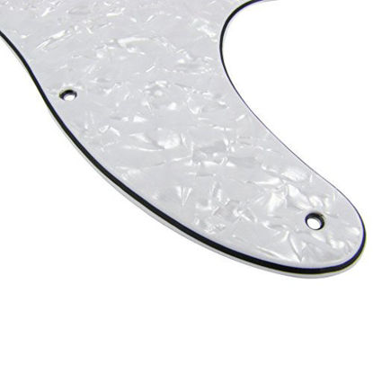 Picture of IKN 4Ply White Pearl 8 Hole Tele Pickguard Pick Guard Scratch Plate w/Screws Fit USA/Mexican Fender Standard Telecaster Pickguard Replacement