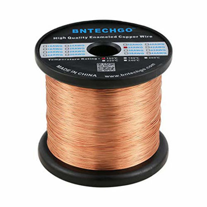 Picture of BNTECHGO 34 AWG Magnet Wire - Enameled Copper Wire - Enameled Magnet Winding Wire - 3.0 lb - 0.0063" Diameter 1 Spool Coil Natural Temperature Rating 155 Widely Used for Transformers Inductors