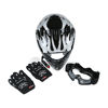 Picture of TCMT Dot Youth & Kids Motocross Offroad Street Helmet Black Skull Motorcycle Youth Helmet Dirt Bike Motocross ATV Helmet+Goggles+Gloves S
