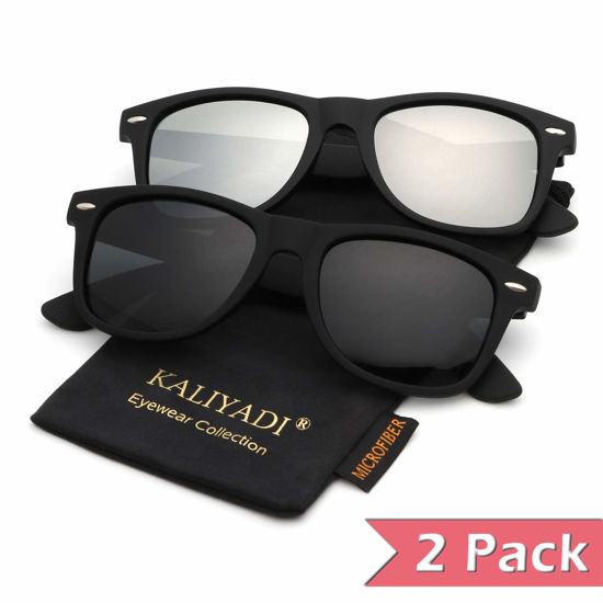Picture of Unisex Polarized Sunglasses Stylish Sun Glasses for Men and Women Color Mirror Lens Multi Pack Options