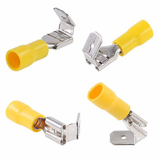 GetUSCart Glarks 100pcs 1210 Gauge Semi Insulated Piggy Back Spade