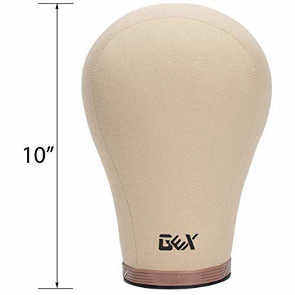 Picture of GEX 20"-24" Cork Canvas Block Head Mannequin Head Wig Display Styling Head With Mount Hole 23.5"