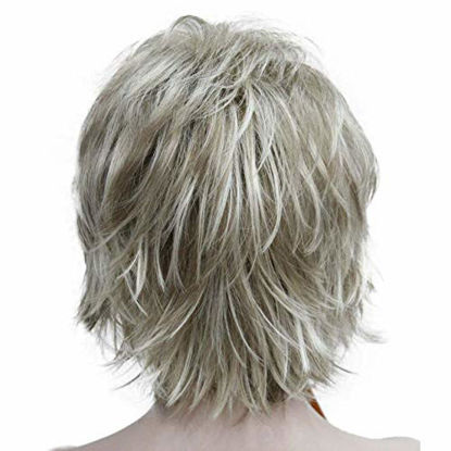 Picture of Lydell Short Layered Shaggy Wavy Full Synthetic Wigs (H16/613 Blonde Highlights)