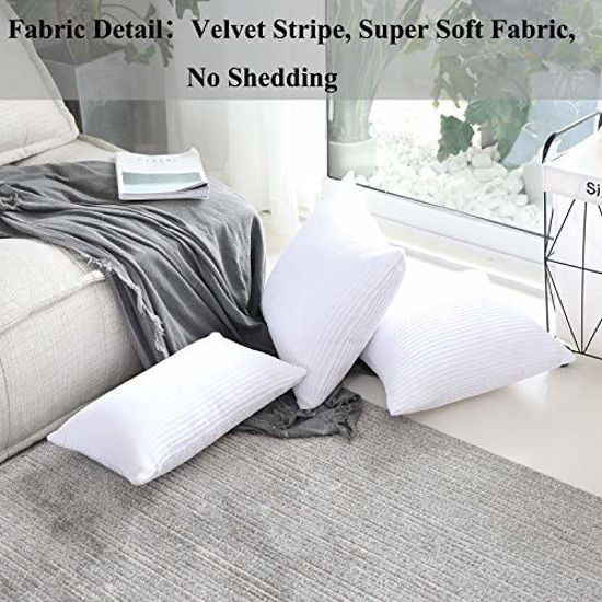 Picture of Home Brilliant Set of 2 Super Soft Large Pillow Cover Striped Corduroy Decorative Euro Throw Pillow Sham Cushion Cover for Couch, 26x26 inch(66cm), Pure White