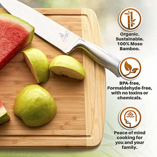 Picture of Greener Chef Small Cutting Board for Kitchen - 12 x 9 Inches - Perfect for Smaller Jobs - Bamboo Small Chopping Board - Wood Cutting Boards