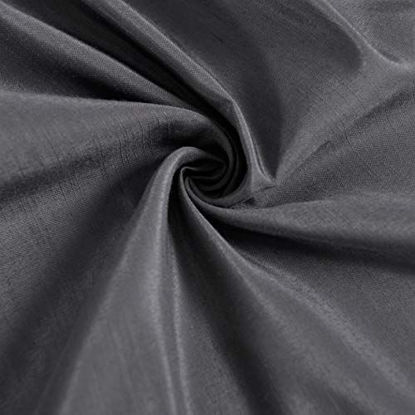 Picture of Biscaynebay Wrap Around Bed Skirts Elastic Dust Ruffles, Easy Fit Wrinkle and Fade Resistant Silky Luxrious Fabric Solid Color, Dark Grey for Twin and Twin XL Size Beds 21 Inches Drop