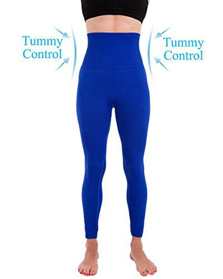 GetUSCart- Homma Activewear Thick High Waist Tummy Compression Slimming  Body Leggings Pant (Large, Royal)