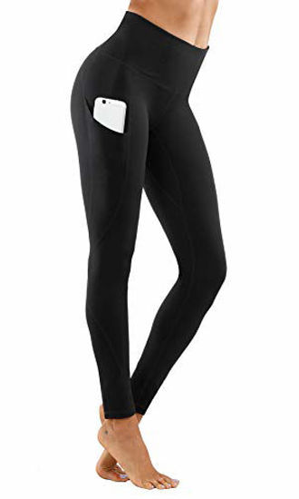 GetUSCart- Lingswallow High Waist Yoga Pants - Yoga Pants with Pockets  Tummy Control, 4 Ways Stretch Workout Running Yoga Leggings (Black, X-Large)