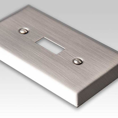 Picture of Amerelle Century Double Toggle/Single Duplex Steel Wallplate in Brushed Nickel