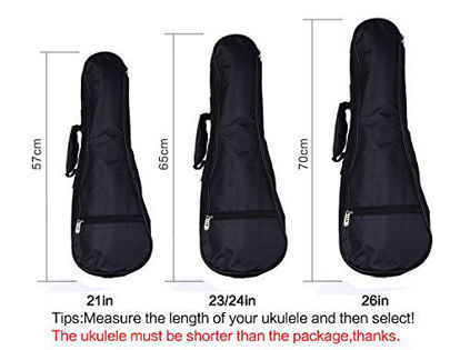 Picture of HOT SEAL Waterproof Durable Colorful Ukulele Case Bag with Storage (23/24in, black)