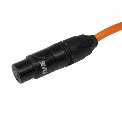 Picture of LyxPro 100 Feet XLR Microphone Cable Balanced Male to Female 3 Pin Mic Cord for Powered Speakers Audio Interface Professional Pro Audio Performance and Recording Devices - Orange
