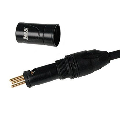 Picture of LyxPro 15 Feet Right Angle XLR Female to Male 3 Pin Mic Cord for Powered Speakers Audio Interface Professional Pro Audio Performance Camcorders DSLR Video Cameras and Recording Devices - Black