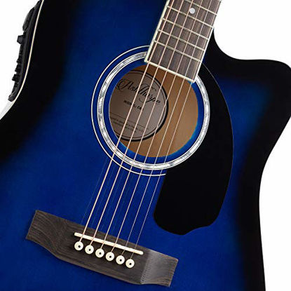 Picture of Ashthorpe Full-Size Cutaway Thinline Acoustic-Electric Guitar Package - Premium Tonewoods - Blue