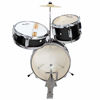 Picture of Mendini by Cecilio 13 inch 3-Piece Kids/Junior Drum Set with Throne, Cymbal, Pedal & Drumsticks (Black Metallic)