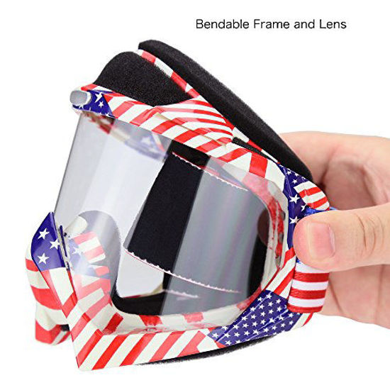 Picture of Motocross Motorcycle Goggles Clear Lens Dirt Bike Riding ATV Goggles Mx Goggle Glasses for Men Women Youth Kids (C63)