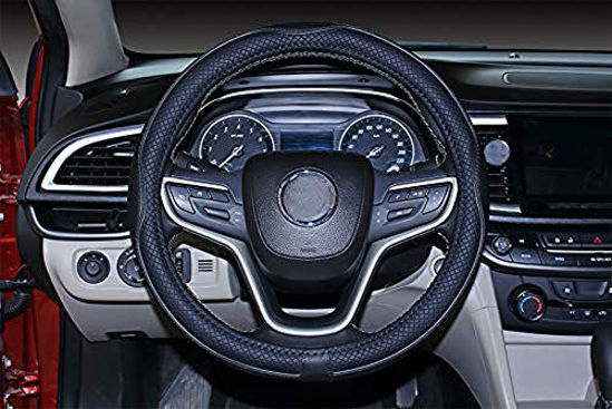 Picture of Mayco Bell Microfiber Leather Car Medium Steering wheel Cover (14.5''-15'',Black)