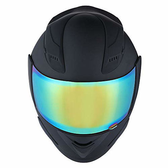 Picture of 1STORM MOTORCYCLE BIKE FULL FACE HELMET MECHANIC MATT BLACK - Tinted Visor