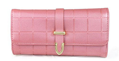 Picture of Women's Classy Leather Band Matching Watch & Tri-Fold Leather Wallet Set - Blush