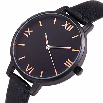 Picture of KIMOMT Women's Analog Casual Watch Wristwatch with Black Leather Strap