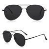Picture of SOJOS Classic Aviator Mirrored Flat Lens Sunglasses Metal Frame with Spring Hinges SJ1030 with Black Frame/Grey Lens