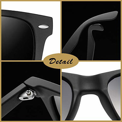 Picture of Joopin Polarized Sunglasses for Women Men, Retro Designer Sun Glasses (Matte Black+Glossy Black)
